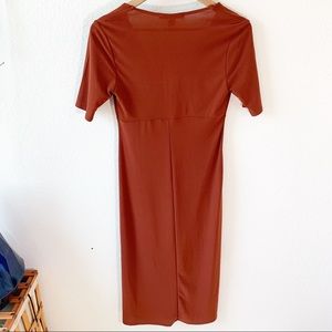 Robe Forever 21 Coupe Cintrée Crème à Rayures Marron - Taille S - Occasion